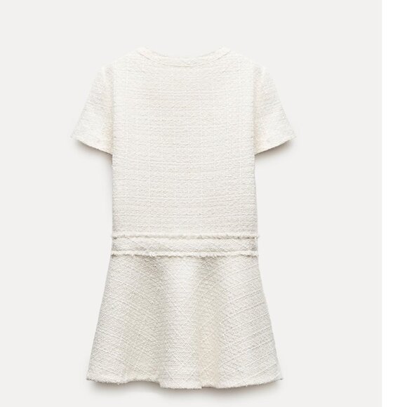 BLOGGER'S FAVE! Zara Chanel-like Tweed Mini Dress With Buttons Ecru NWT - Picture 16 of 16